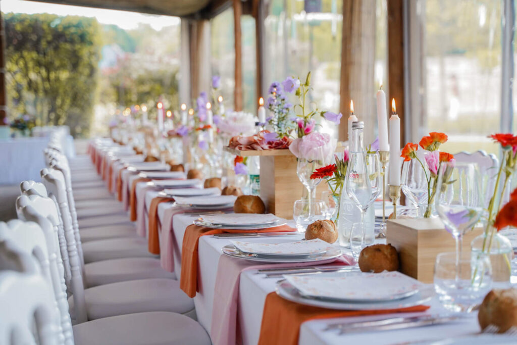 Vue d'ensemble table mariage